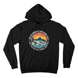 Bass Fishing Angler Funny Fisherman Catching Fish Tall Hoodie