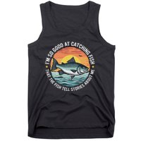 Bass Fishing Angler Funny Fisherman Catching Fish Tank Top