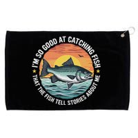 Bass Fishing Angler Funny Fisherman Catching Fish Grommeted Golf Towel