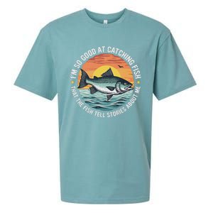 Bass Fishing Angler Funny Fisherman Catching Fish Sueded Cloud Jersey T-Shirt