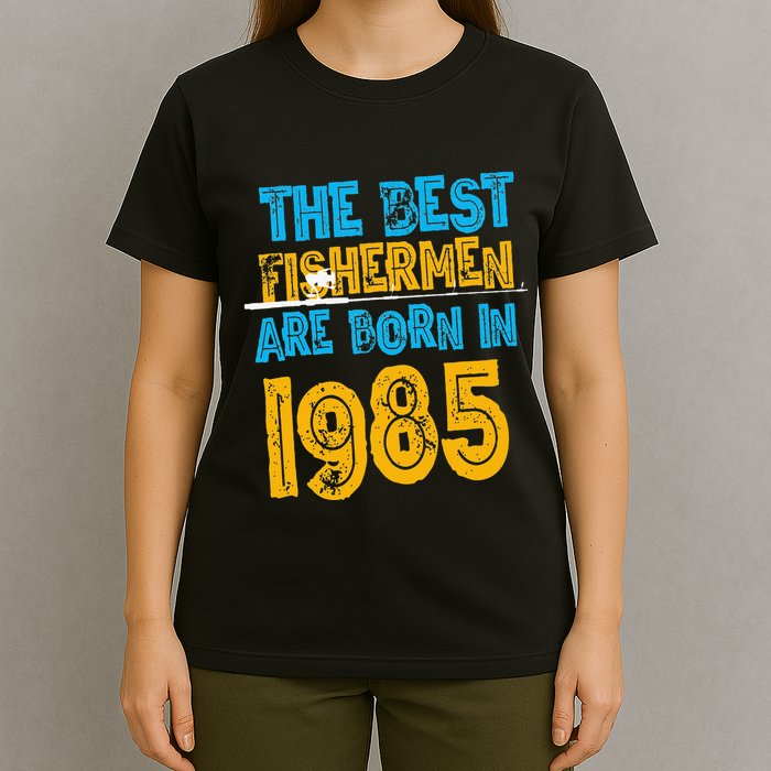 Best Fishermen Are Born In 1985 36th Birthday Fishing Retro T-Shirt
