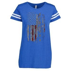 Bergara Family American Flag Enza Ladies Jersey Football T-Shirt