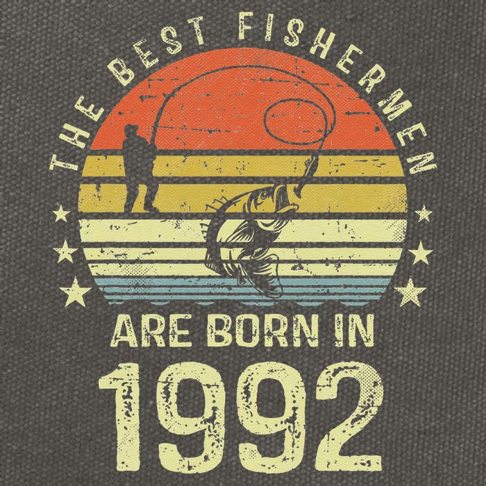 Best Fishermen Are Born In 1992 29th Birthday Fishing Gift Cotton Canvas Backpack