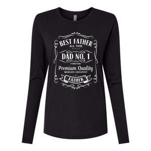 Best Father All Time No. 1 Premium Quality Print Womens Cotton Relaxed Long Sleeve T-Shirt