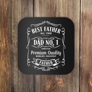 Best Father All Time No. 1 Premium Quality Print Coaster