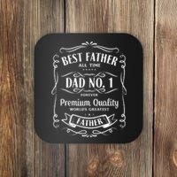 Best Father All Time No. 1 Premium Quality Print Coaster