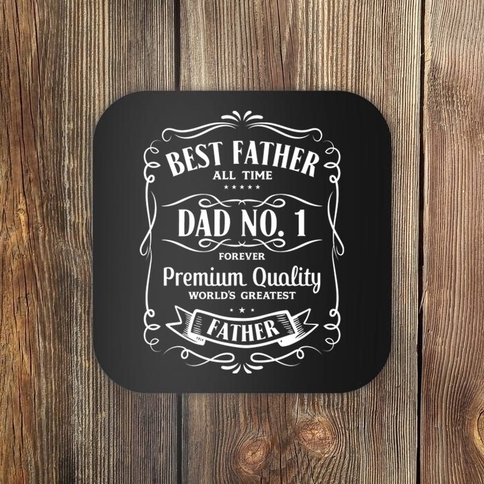 Best Father All Time No. 1 Premium Quality Print Coaster