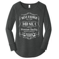 Best Father All Time No. 1 Premium Quality Print Women's Perfect Tri Tunic Long Sleeve Shirt