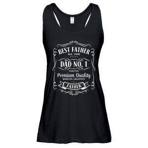 Best Father All Time No. 1 Premium Quality Print Ladies Essential Flowy Tank