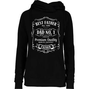 Best Father All Time No. 1 Premium Quality Print Womens Funnel Neck Pullover Hood