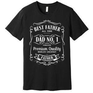 Best Father All Time No. 1 Premium Quality Print Premium T-Shirt