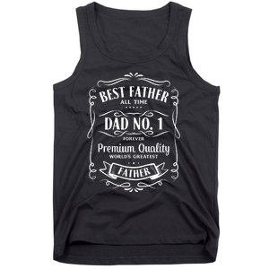 Best Father All Time No. 1 Premium Quality Print Tank Top