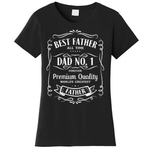 Best Father All Time No. 1 Premium Quality Print Women's T-Shirt