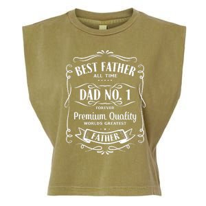 Best Father All Time No. 1 Premium Quality Print Garment-Dyed Women's Muscle Tee