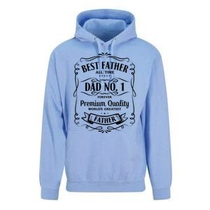 Best Father All Time No. 1 Premium Quality Print Unisex Surf Hoodie