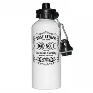 Best Father All Time No. 1 Premium Quality Print Aluminum Water Bottle