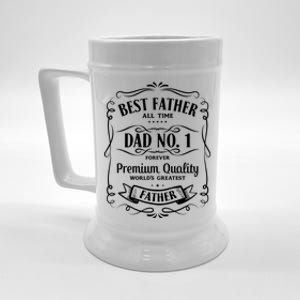 Best Father All Time No. 1 Premium Quality Print Beer Stein