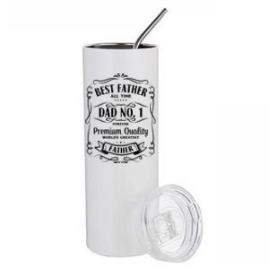 Best Father All Time No. 1 Premium Quality Print Stainless Steel Tumbler