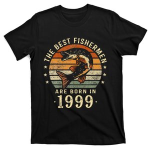 Best Fishermen Are Born In 1999 24th Birthday Fishing Gifts T-Shirt