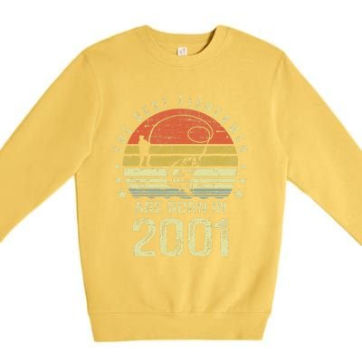 Best Fishermen Are Born In 2001 20th Birthday Fishing Gift Premium Crewneck Sweatshirt