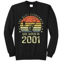 Best Fishermen Are Born In 2001 20th Birthday Fishing Gift Tall Sweatshirt