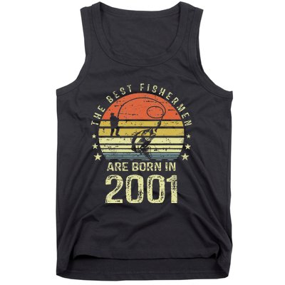 Best Fishermen Are Born In 2001 20th Birthday Fishing Gift Tank Top