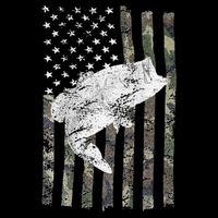 Bass Fishing American Camo USA Flag For Fisherman (On Back) 16 in Basic Backpack