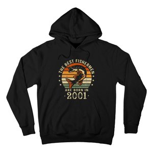 Best Fishermen Are Born In 2001 22nd Birthday Fishing Gifts Hoodie