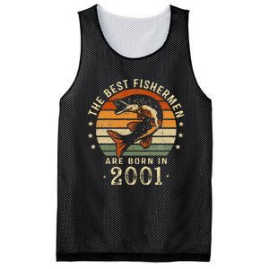 Best Fishermen Are Born In 2001 22nd Birthday Fishing Gifts Mesh Reversible Basketball Jersey Tank