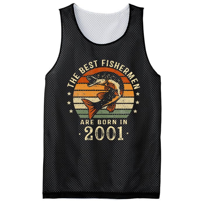 Best Fishermen Are Born In 2001 22nd Birthday Fishing Gifts Mesh Reversible Basketball Jersey Tank