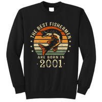 Best Fishermen Are Born In 2001 22nd Birthday Fishing Gifts Tall Sweatshirt