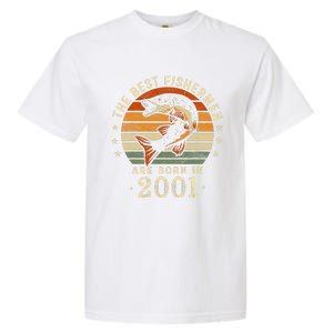 Best Fishermen Are Born In 2001 22nd Birthday Fishing Gifts Garment-Dyed Heavyweight T-Shirt