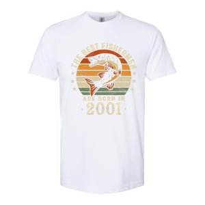 Best Fishermen Are Born In 2001 22nd Birthday Fishing Gifts Softstyle CVC T-Shirt