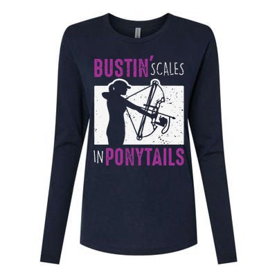 Bow Fish Archery Woman Fishing Girl Womens Cotton Relaxed Long Sleeve T-Shirt