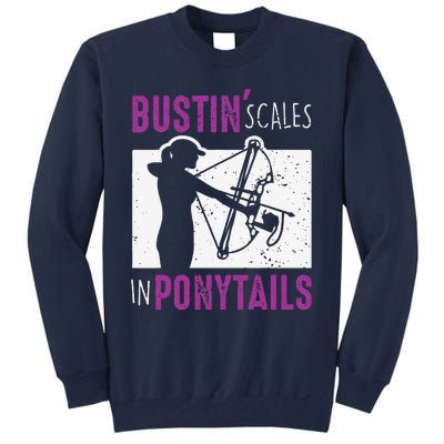 Bow Fish Archery Woman Fishing Girl Tall Sweatshirt