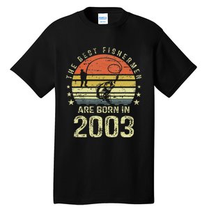 Best Fishermen Are Born In 2003 18th Birthday Fishing Gift Tall T-Shirt