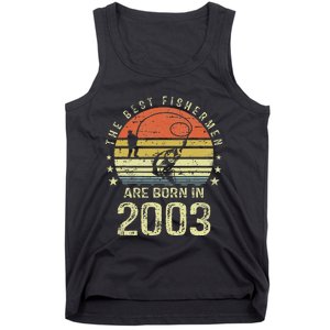 Best Fishermen Are Born In 2003 18th Birthday Fishing Gift Tank Top