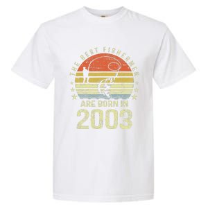 Best Fishermen Are Born In 2003 18th Birthday Fishing Gift Garment-Dyed Heavyweight T-Shirt