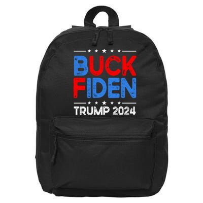 Buck Fiden Anti Biden Funny Impeach Joe Biden Trump 2024 16 in Basic Backpack