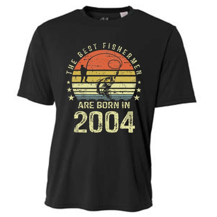 Best Fishermen Are Born In 2004 17th Birthday Fishing Gift Cooling Performance Crew T-Shirt