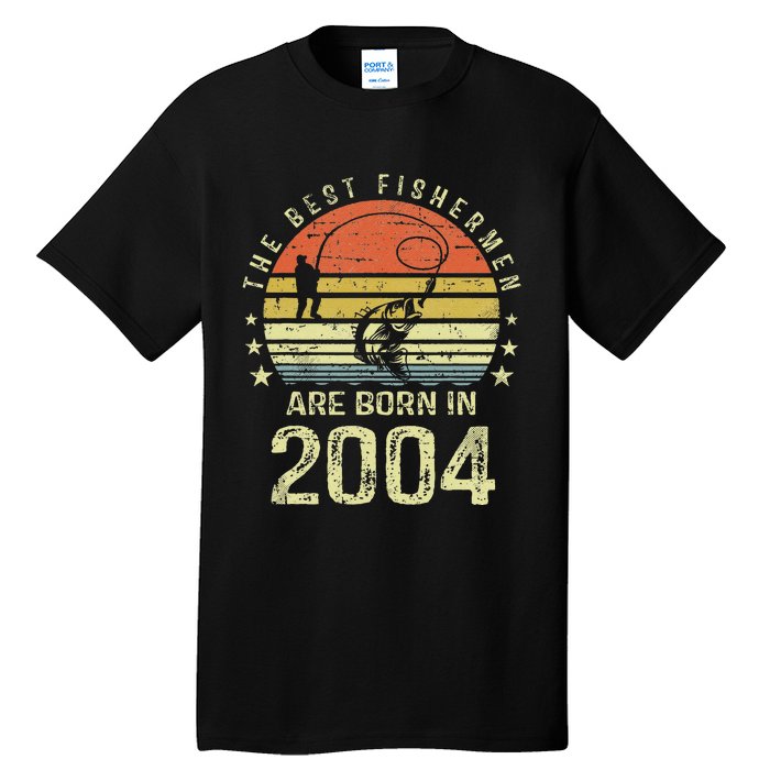 Best Fishermen Are Born In 2004 17th Birthday Fishing Gift Tall T-Shirt