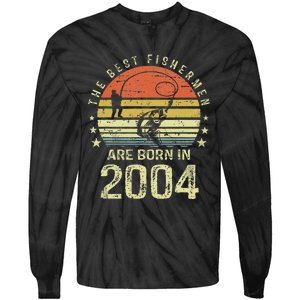 Best Fishermen Are Born In 2004 17th Birthday Fishing Gift Tie-Dye Long Sleeve Shirt