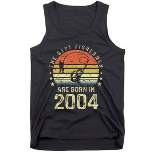 Best Fishermen Are Born In 2004 17th Birthday Fishing Gift Tank Top