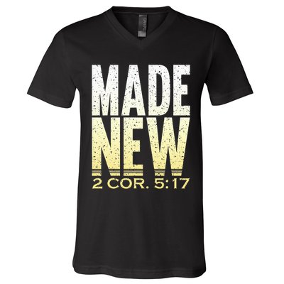 Baptism  For Adults Made New Clothes V-Neck T-Shirt