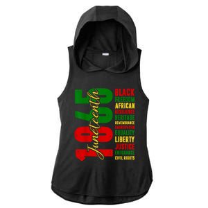 Black Freedom African Resilience Remembrance Juneteenth 1865 Ladies PosiCharge Tri-Blend Wicking Draft Hoodie Tank