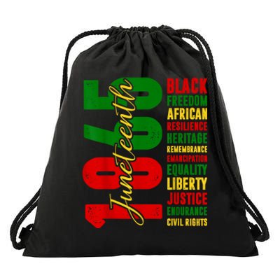 Black Freedom African Resilience Remembrance Juneteenth 1865 Drawstring Bag