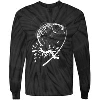 Bass Fishing Angling Fishhook Fisherman Sport Black Fish Tie-Dye Long Sleeve Shirt