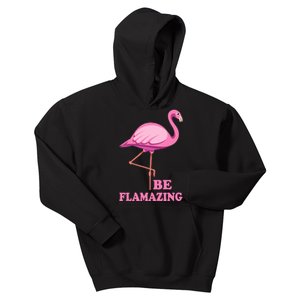 Be Flamazing Amazing Flamingo Design For Wo And Girl Kids Hoodie