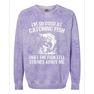 Bass Fishing Angler Funny Fisherman Catching Fish Colorblast Crewneck Sweatshirt