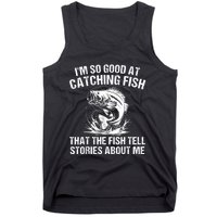 Bass Fishing Angler Funny Fisherman Catching Fish Tank Top